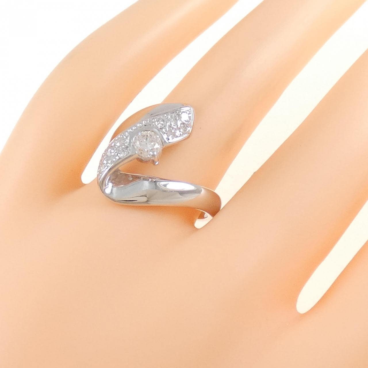 K18WG ダイヤモンド リング 0.50CT