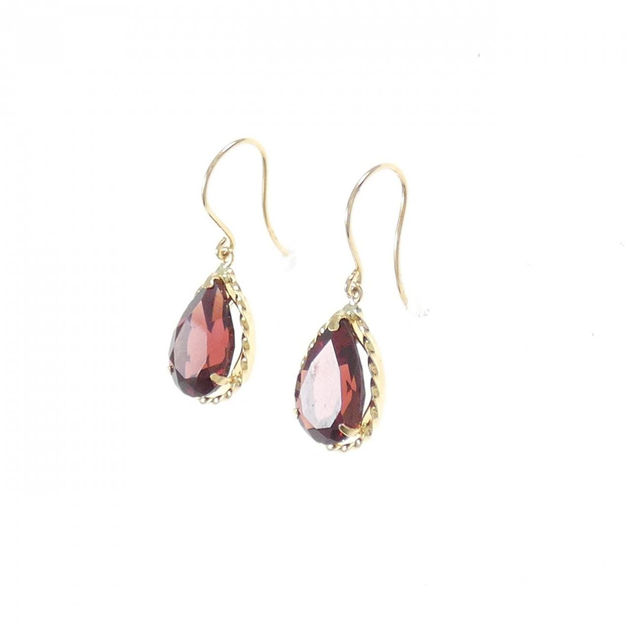 [BRAND NEW] K18YG Garnet earrings