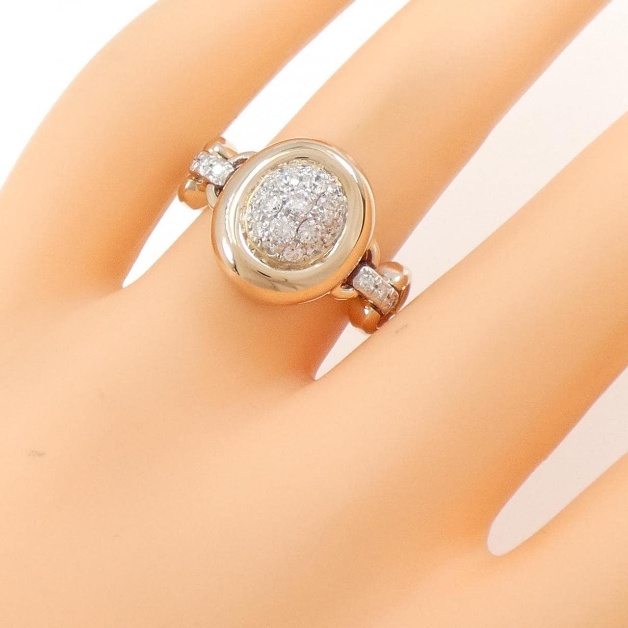 K18PG/PT ダイヤモンド リング 0.45CT