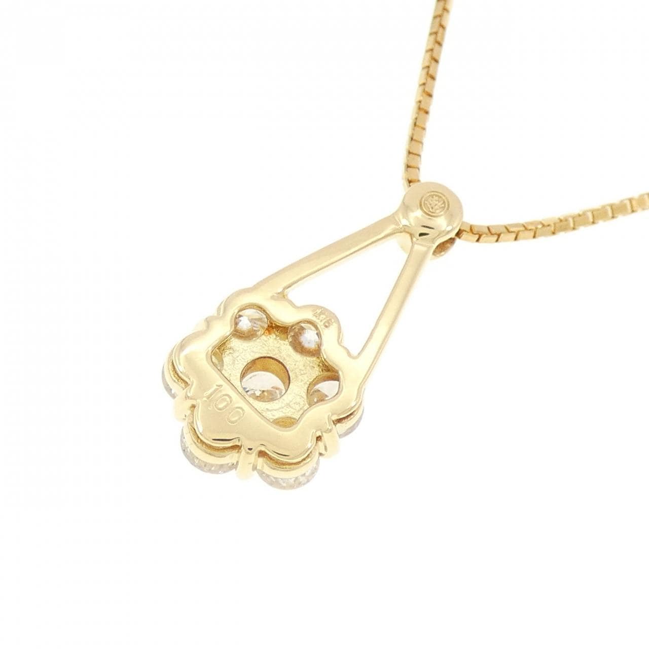 K18YG フラワー ダイヤモンド ネックレス 1.00CT