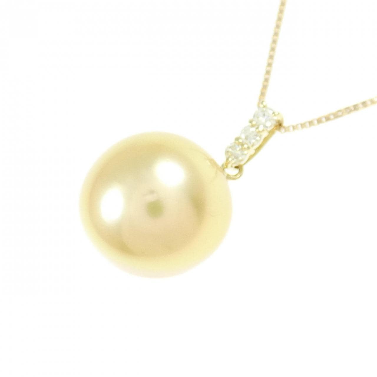 K18YG 白蝶パール ネックレス 10.6mm