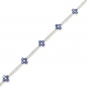 K18WG フラワー サファイヤ ブレスレット 2.25CT