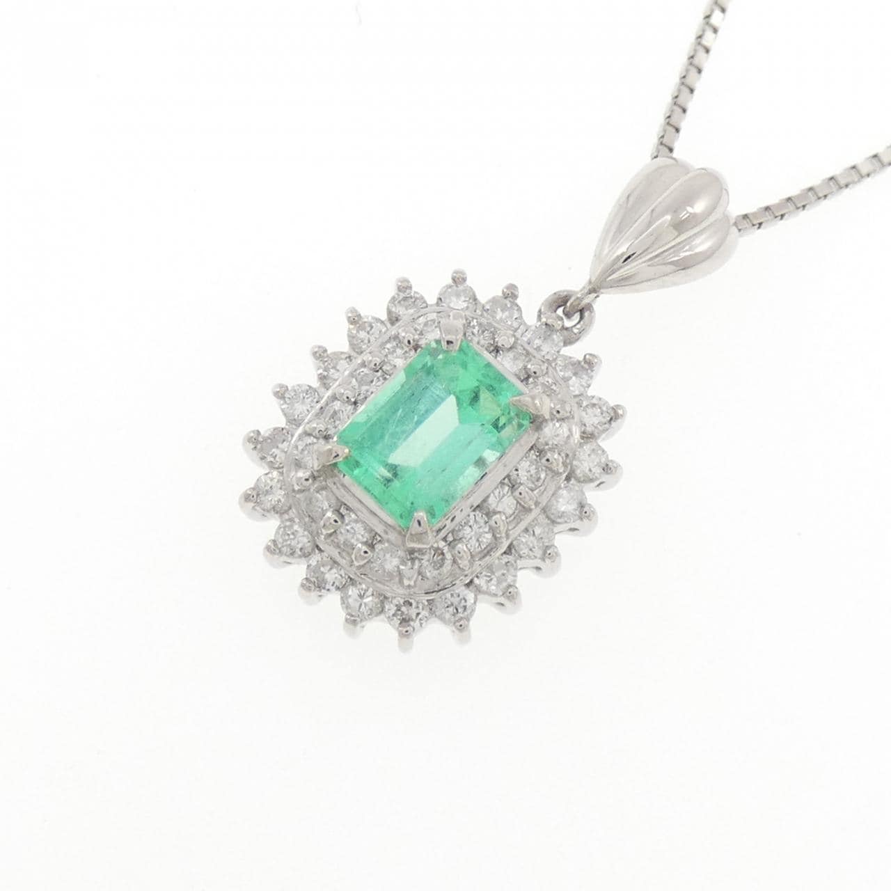 PT900/PT850 エメラルド ネックレス 0.68CT