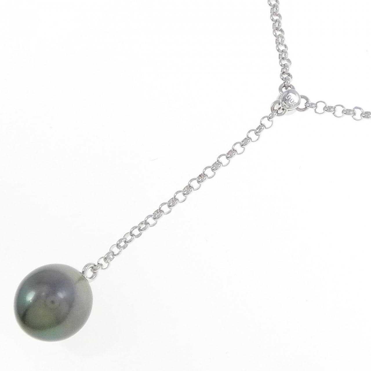 K18WG Black Pearl Necklace 9.1mm