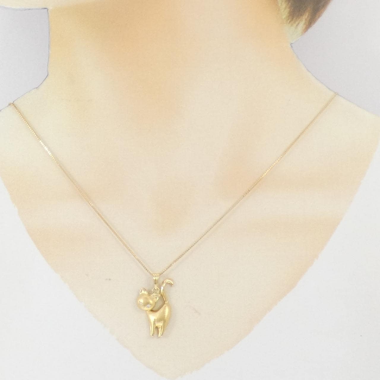 K18YG キャット ダイヤモンド ネックレス 0.02CT
