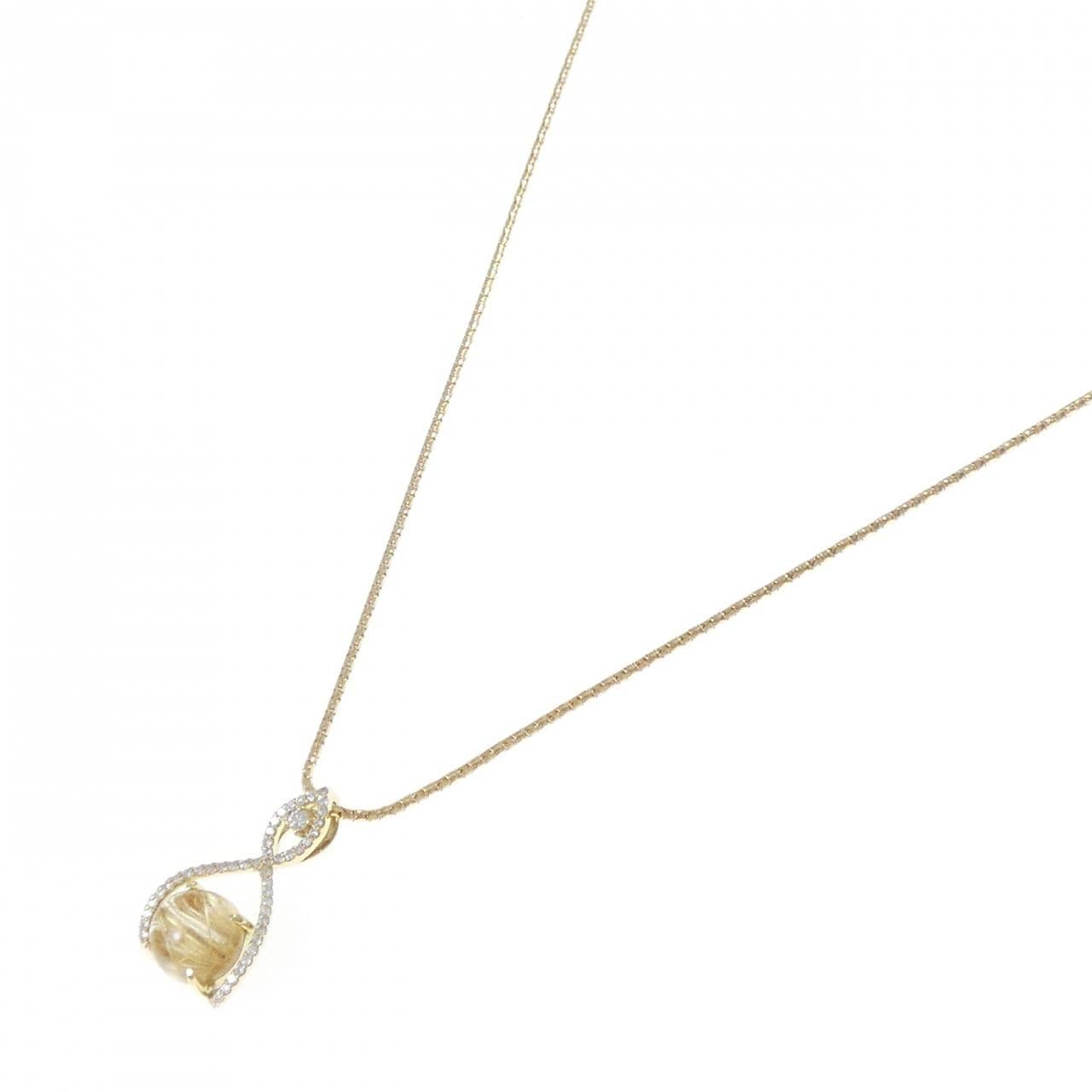 K18YG ルチルクォーツ ネックレス 4.19CT