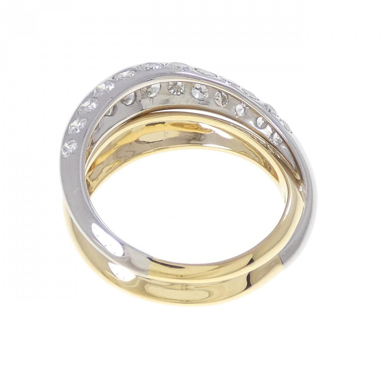 K18YG/PT900 ダイヤモンド リング 0.87CT