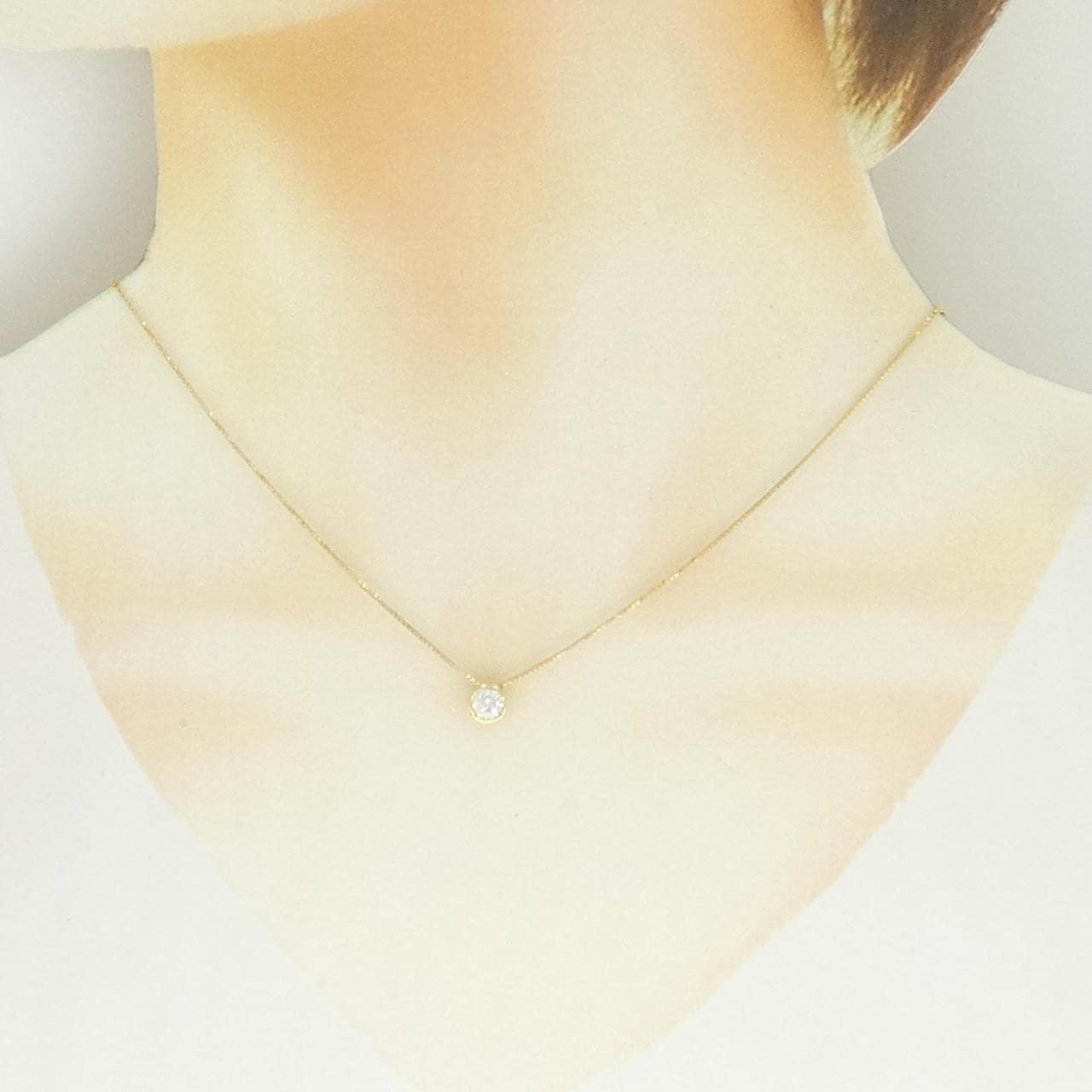 K18YG ソリティア ダイヤモンド ネックレス 0.404CT