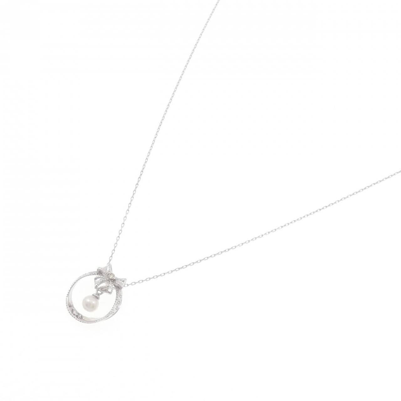 K10WG リボン 淡水パール ネックレス