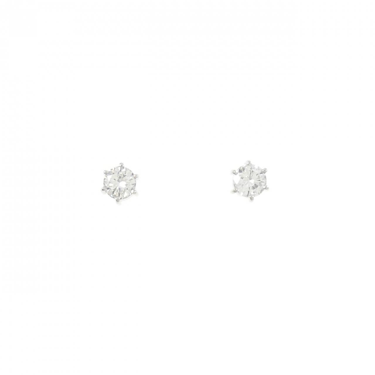 PT900 ソリティア ダイヤモンド ピアス 0.42CT