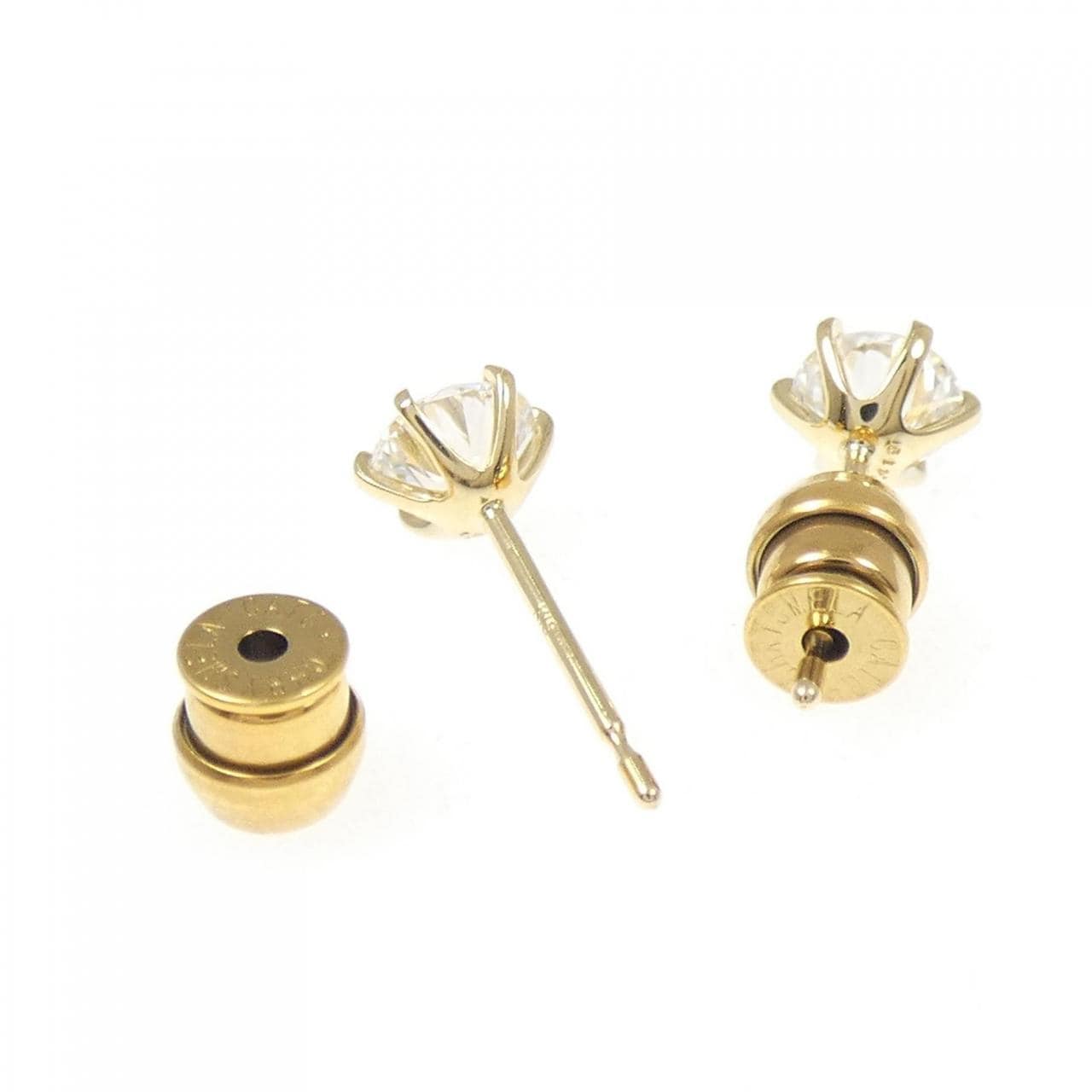 【リメイク】K18YG/ST ダイヤモンド ピアス 0.419CT 0.428CT F-G VS1 VG-GOOD
