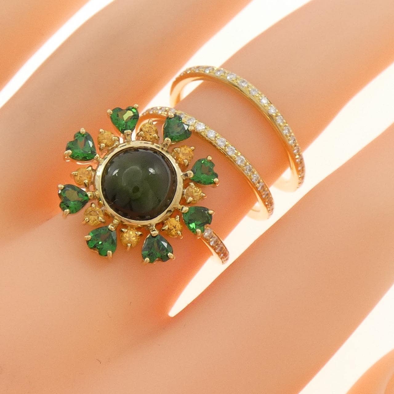 750YG カラーストーン リング