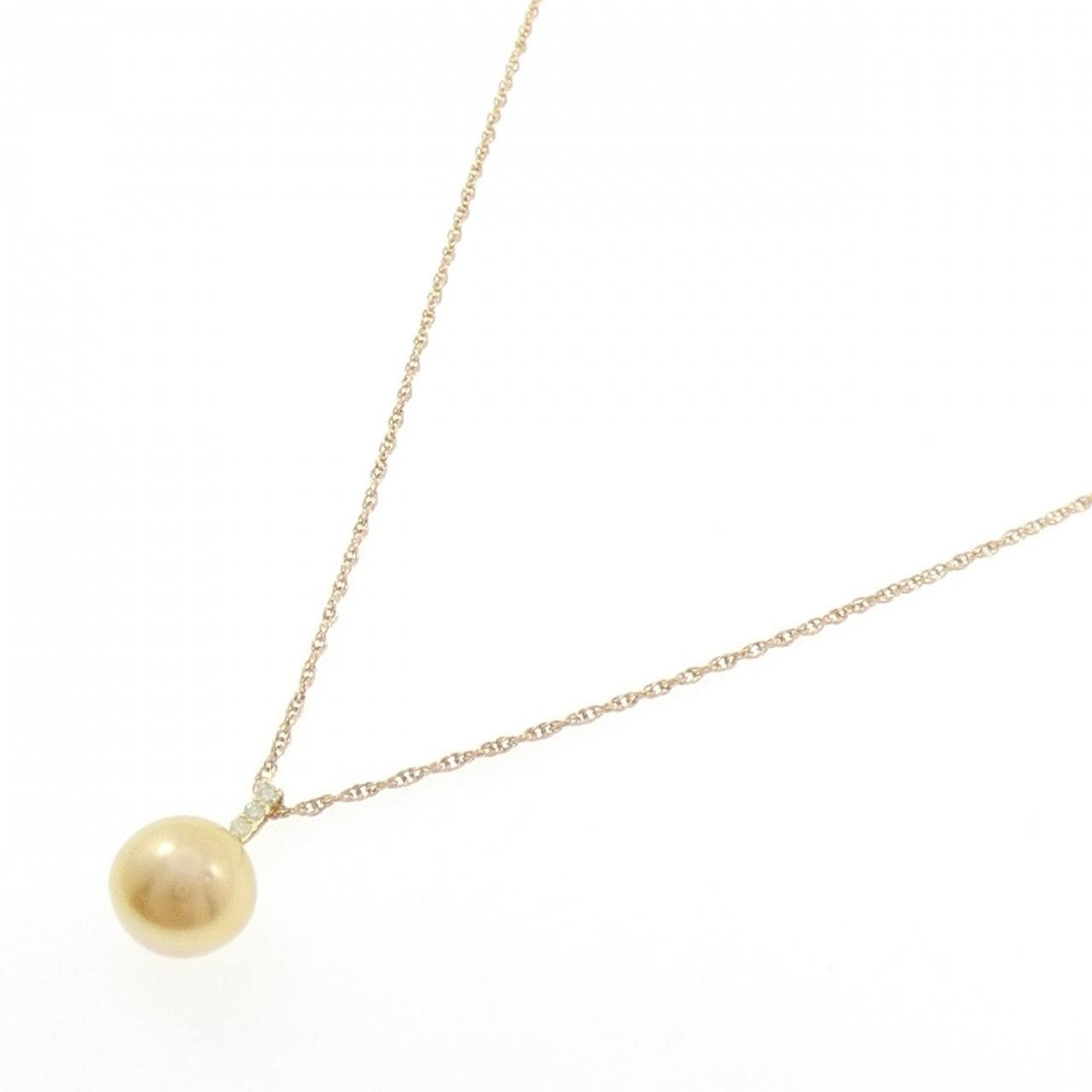 K18YG 白蝶パール ネックレス 10.5mm