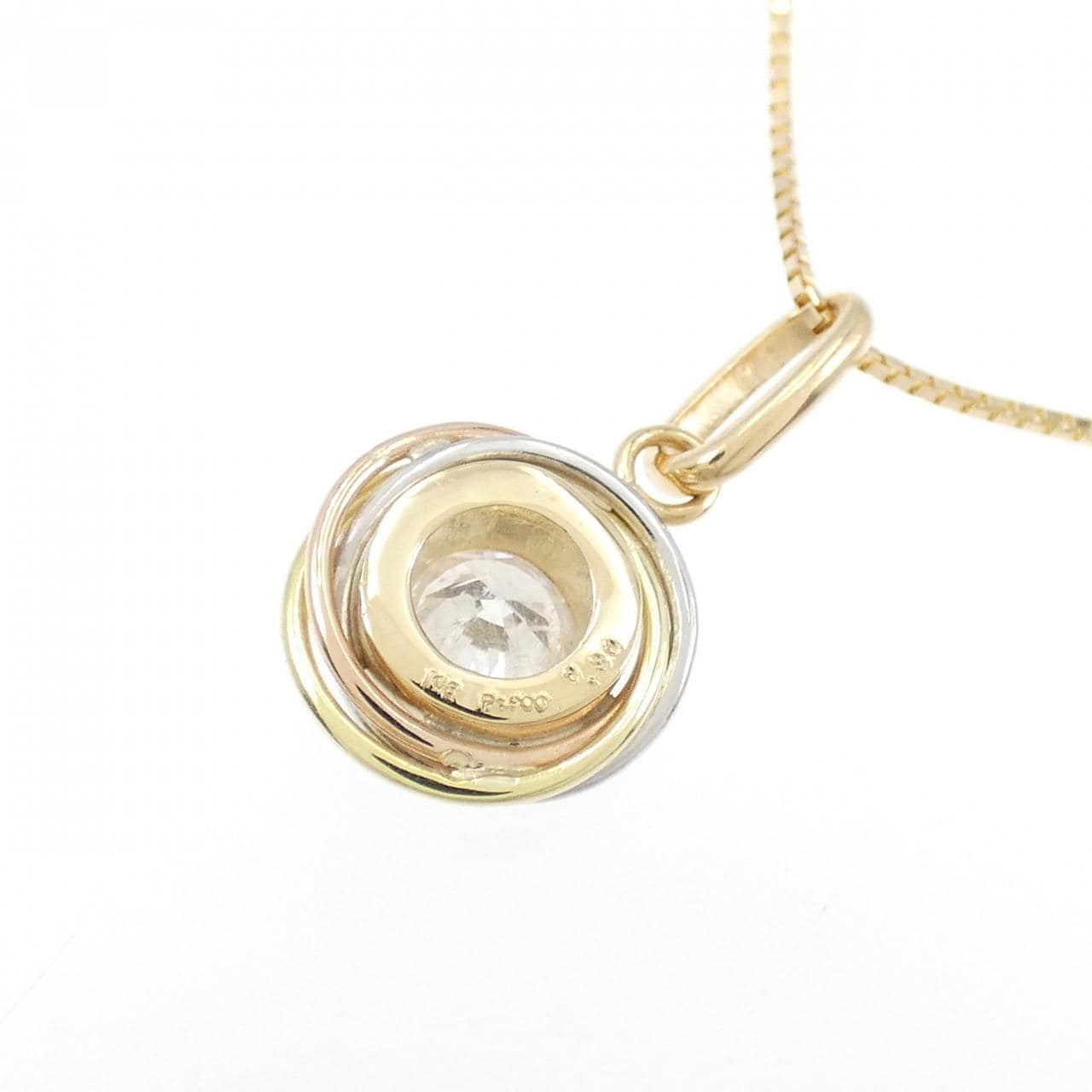 K18YG/PT900 ダイヤモンド ネックレス 0.30CT
