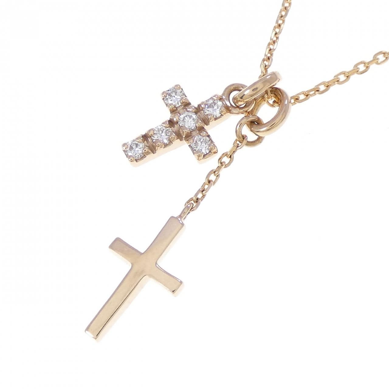 4゜C クロス ダイヤモンド ネックレス