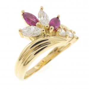 K18YG ルビー リング 0.39CT