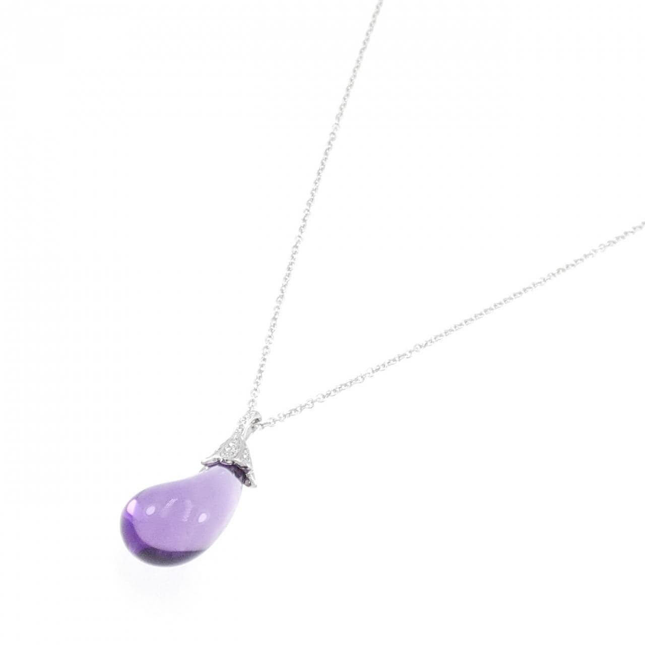 K18WG アメジスト ネックレス 13.04CT