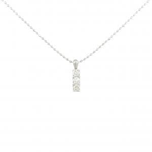 PT900/PT850 スリーストーン ダイヤモンド ネックレス 0.15CT