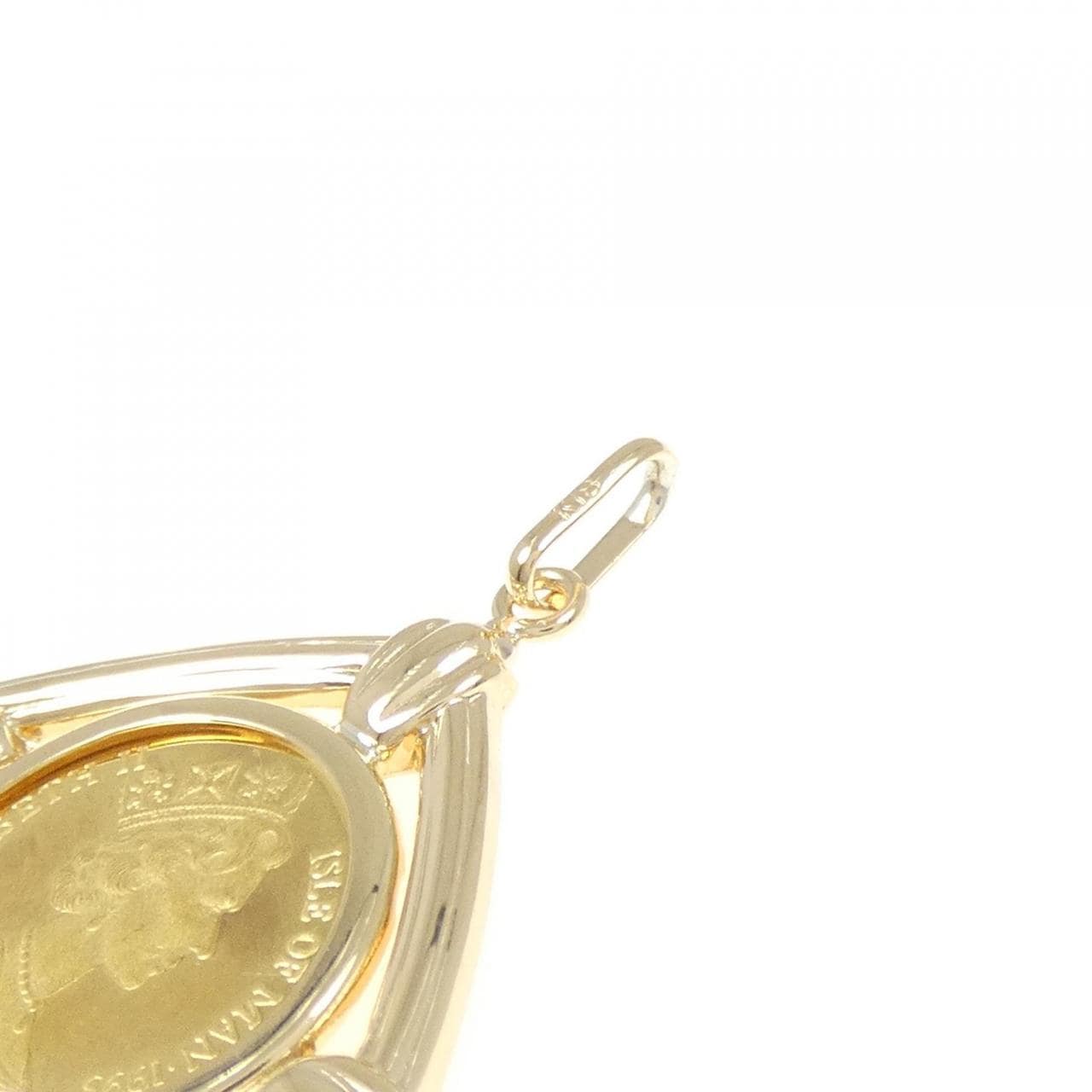 K18YG(枠) コイン ペンダント