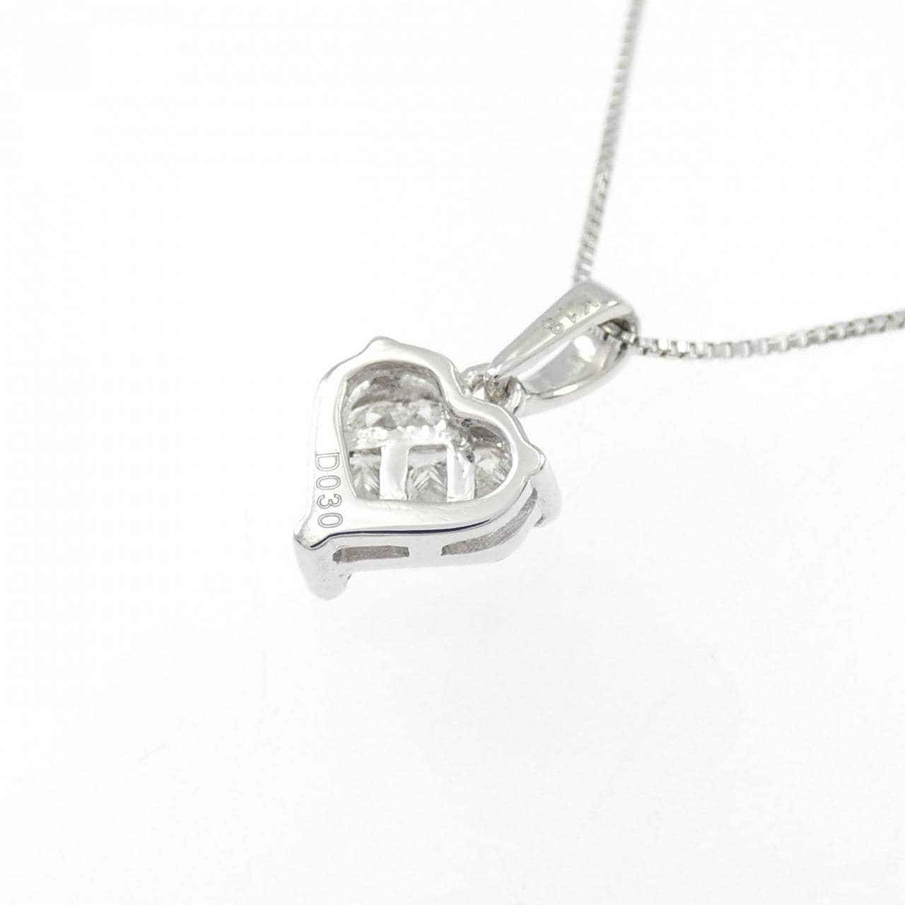 K18WG ハート ダイヤモンド ネックレス 0.30CT