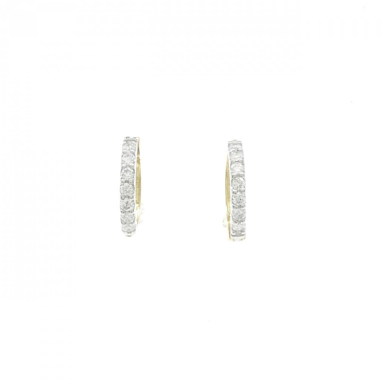 K18YG/PT900 ダイヤモンド イヤリング