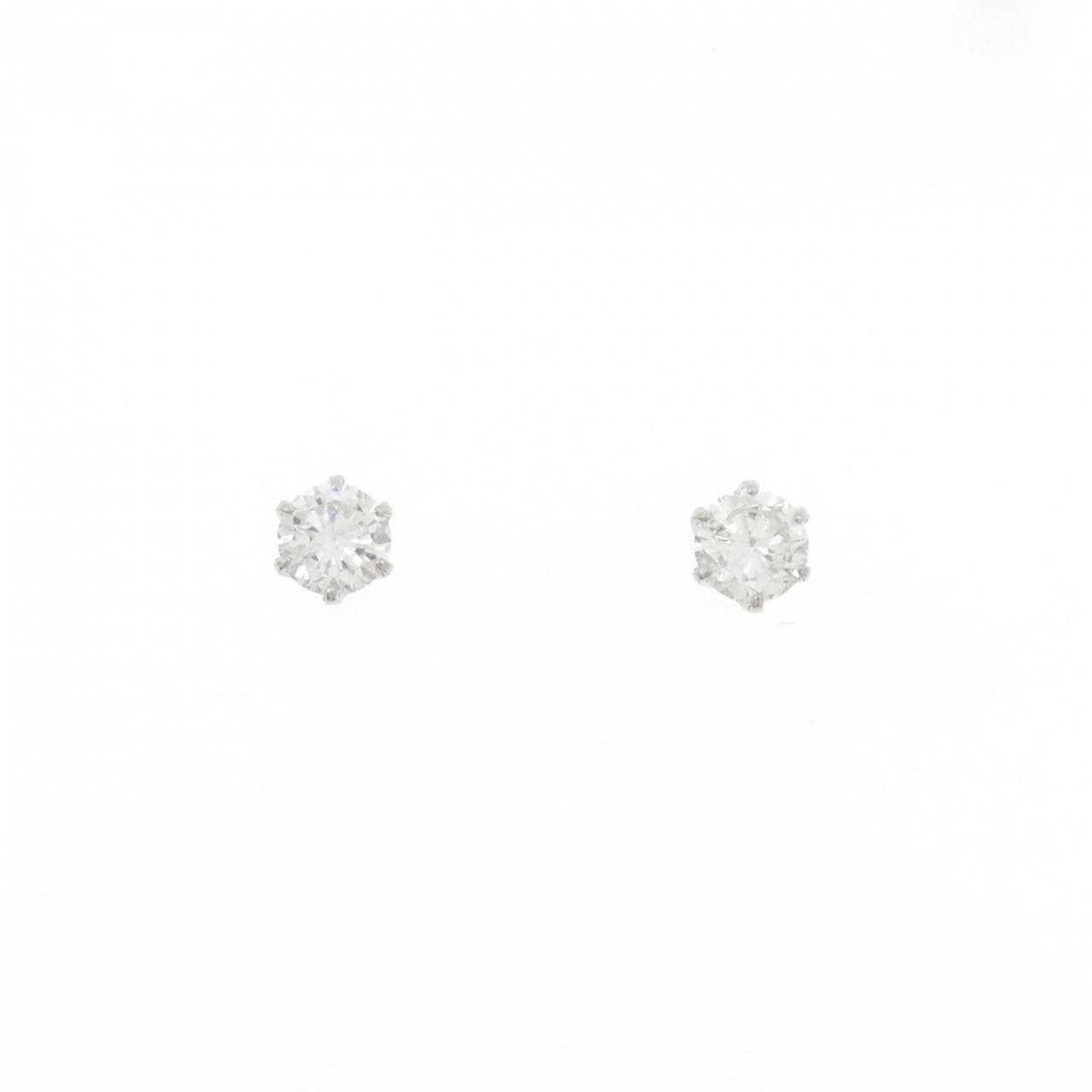 PT900 ソリティア ダイヤモンド ピアス 0.50CT