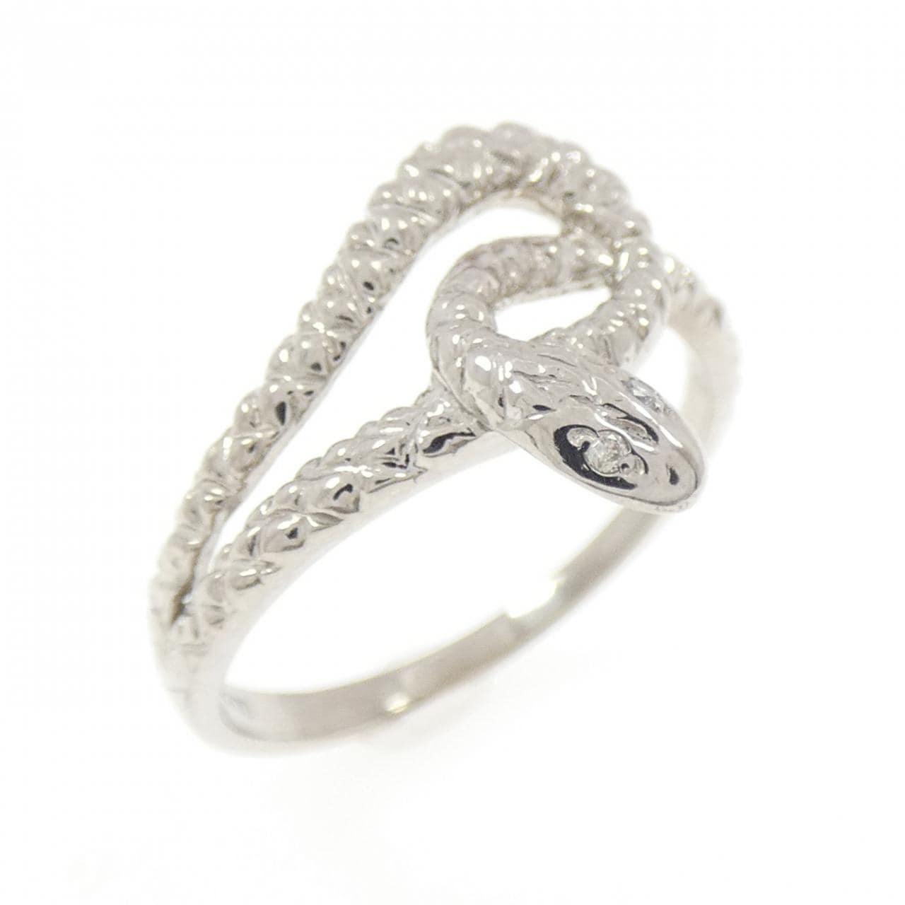 PT900 スネーク ダイヤモンド リング 0.01CT