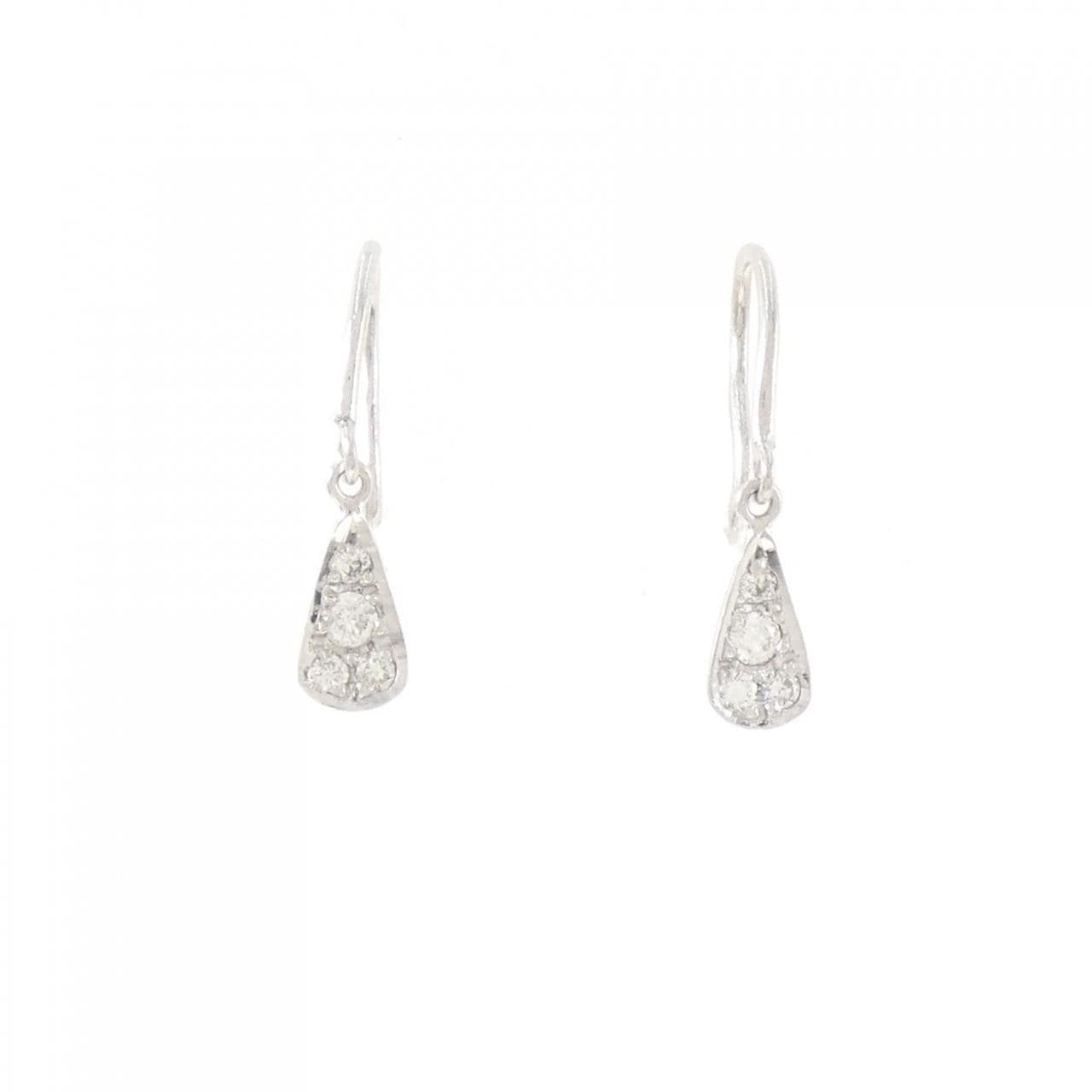 K18WG ダイヤモンド ピアス 0.14CT