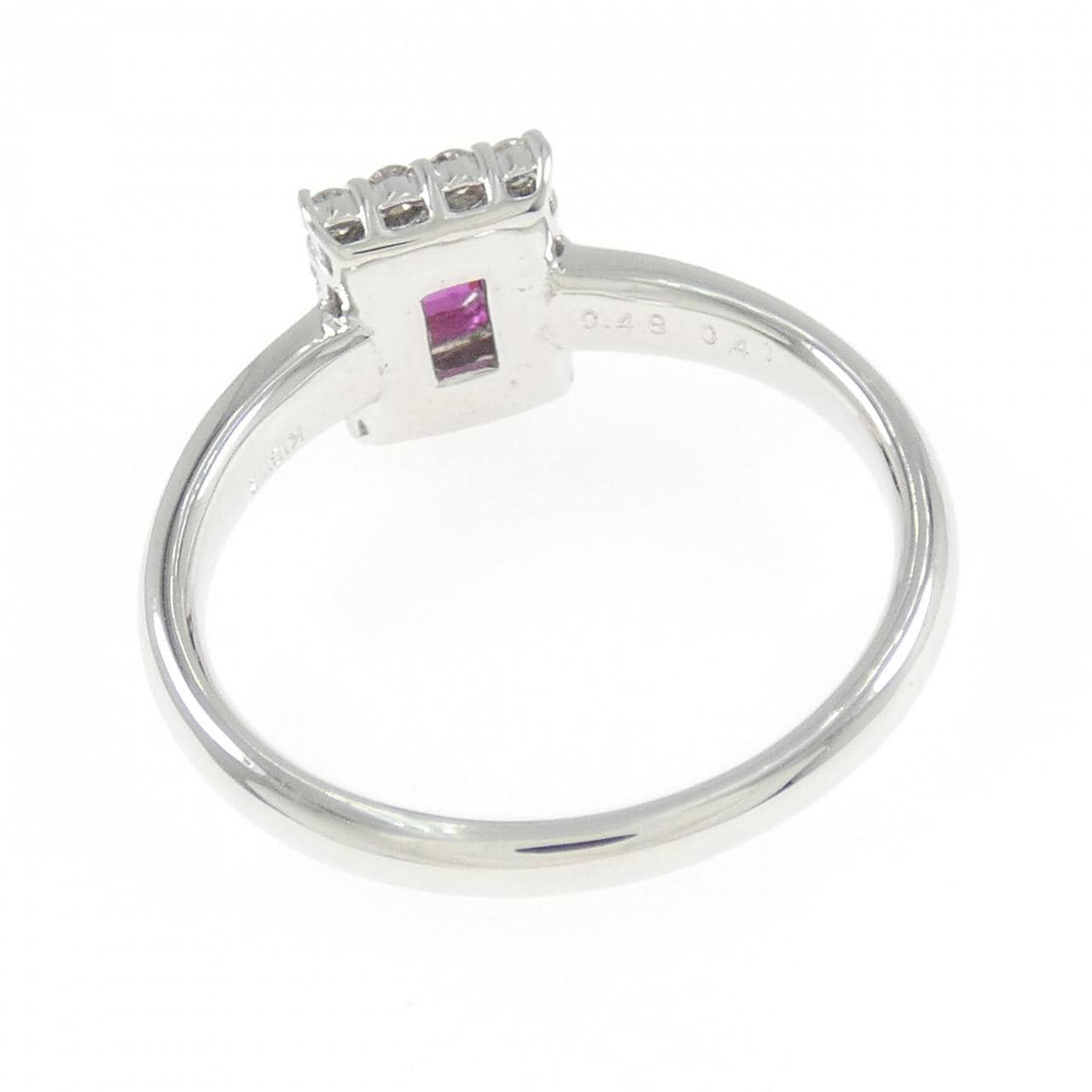 K18WG ルビー リング 0.48CT
