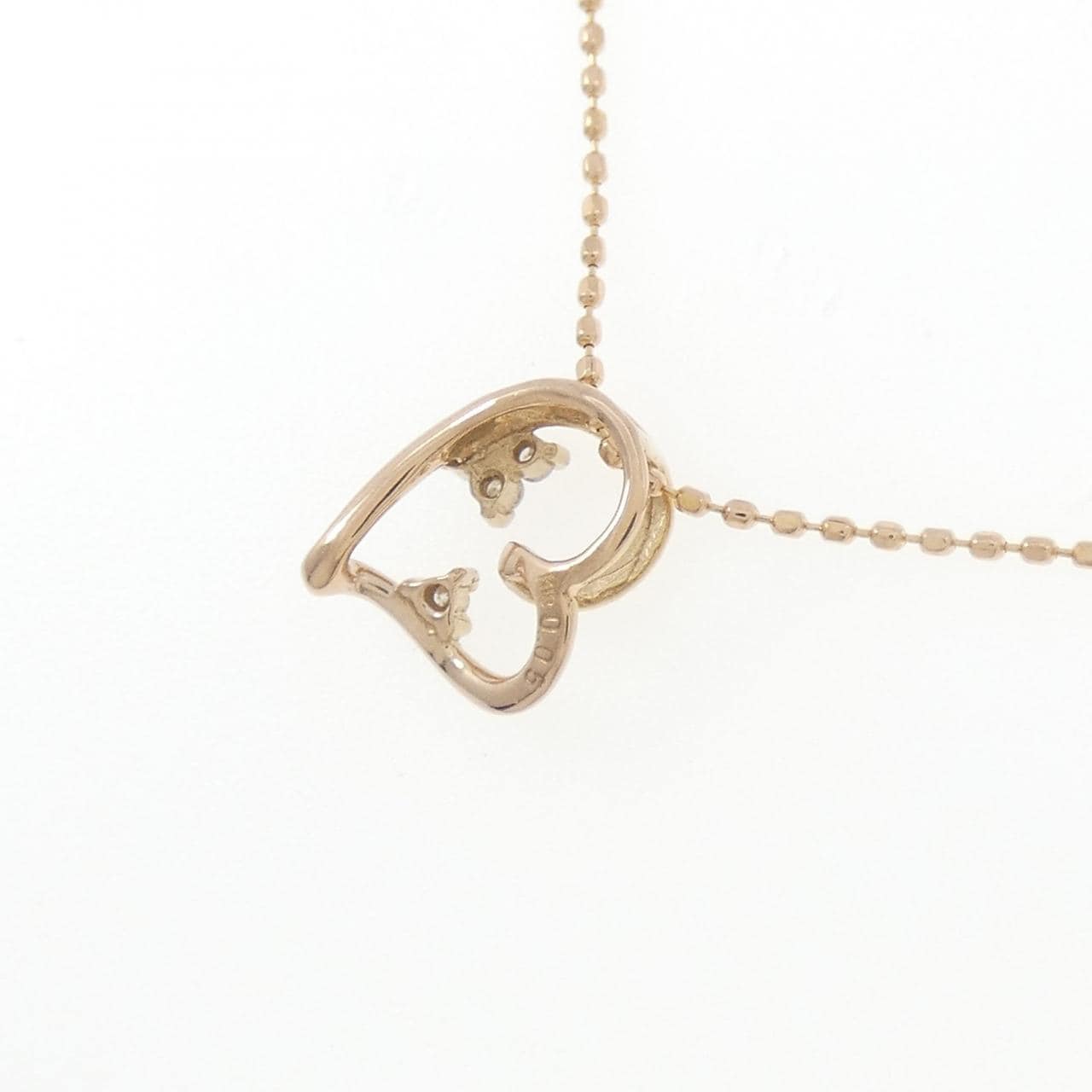 K18PG ハート ダイヤモンド ネックレス 0.05CT