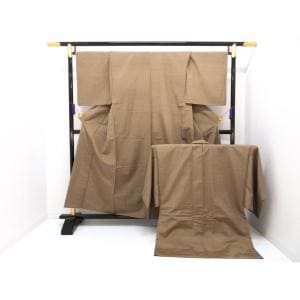 【未使用品】男物　紬織　きもの・羽織　２点セット