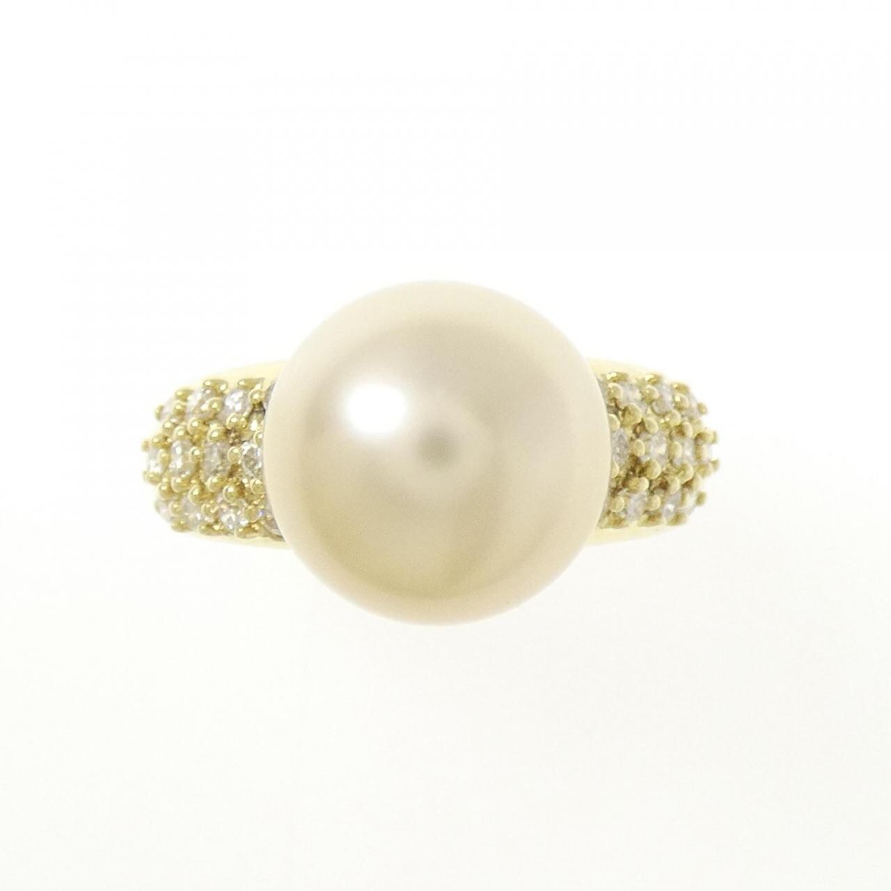 K18YG 白蝶パール リング 11mm