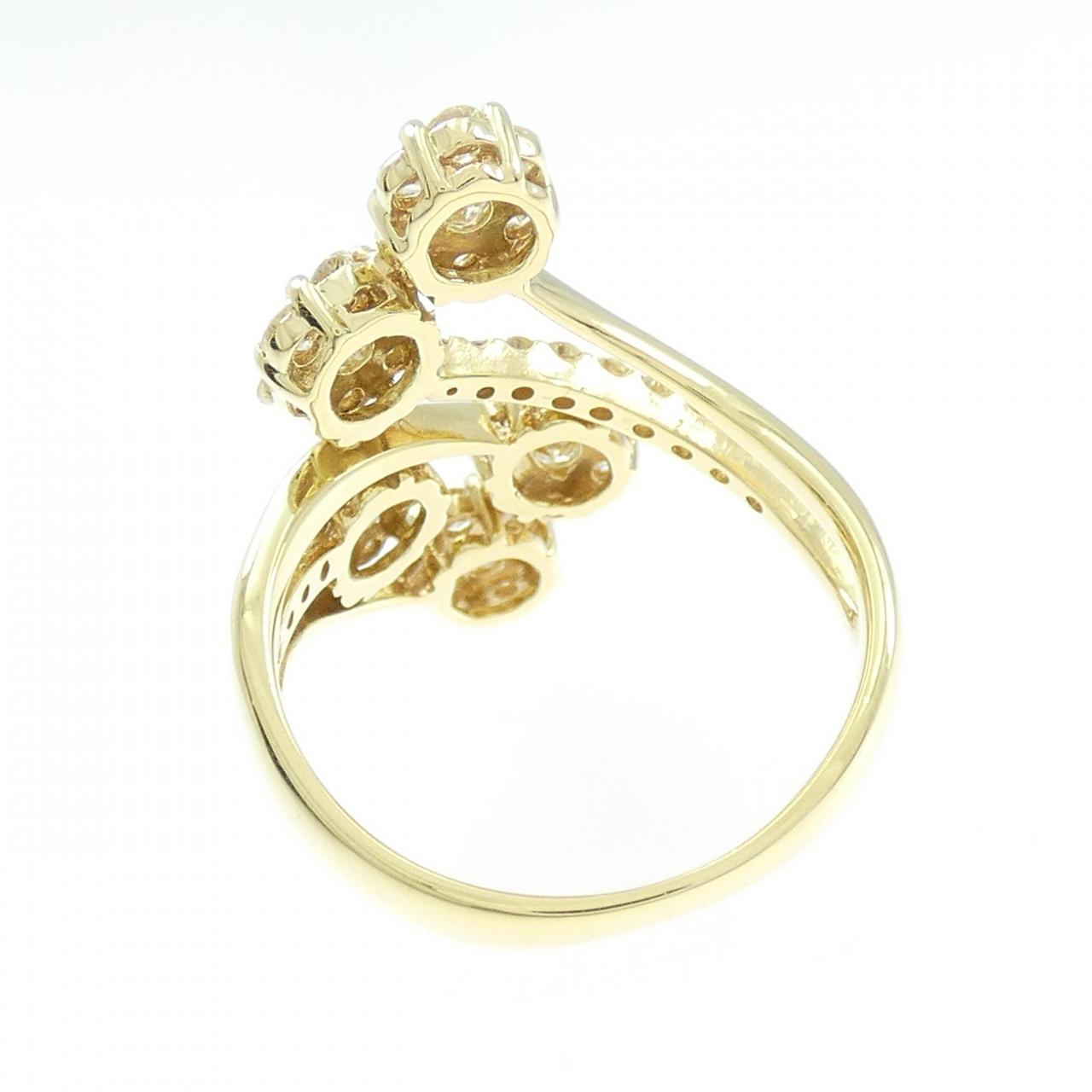 K18YG フラワー ダイヤモンド リング 1.50CT