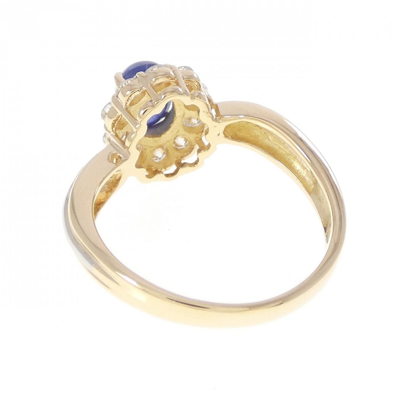 K18YG/PT900 サファイヤ リング 1.24CT
