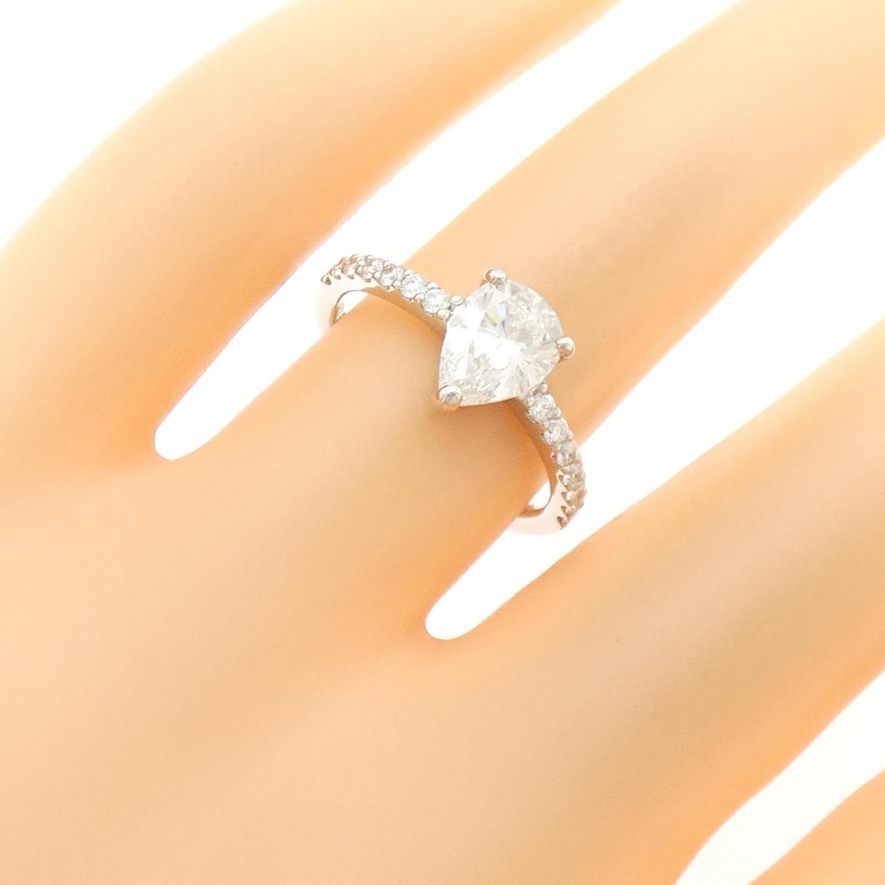 【リメイク】PT900 ダイヤモンド リング 1.021CT G SI2 ペアシェイプ