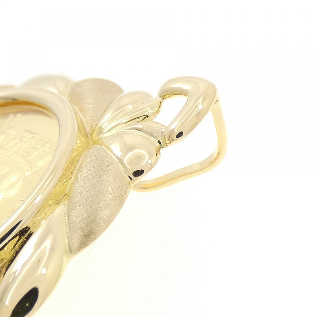 K18YG(枠) コイン ペンダント