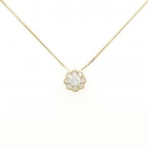 K18YG フラワー ダイヤモンド ネックレス 0.20CT