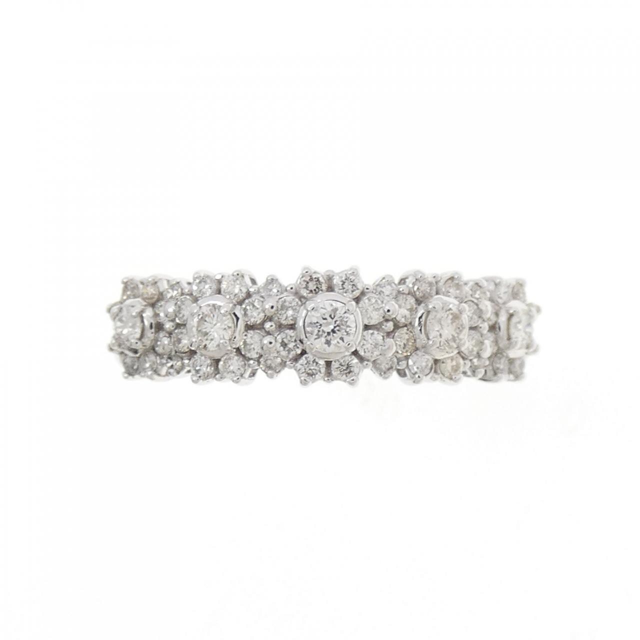 K18WG flower Diamond ring 0.40CT