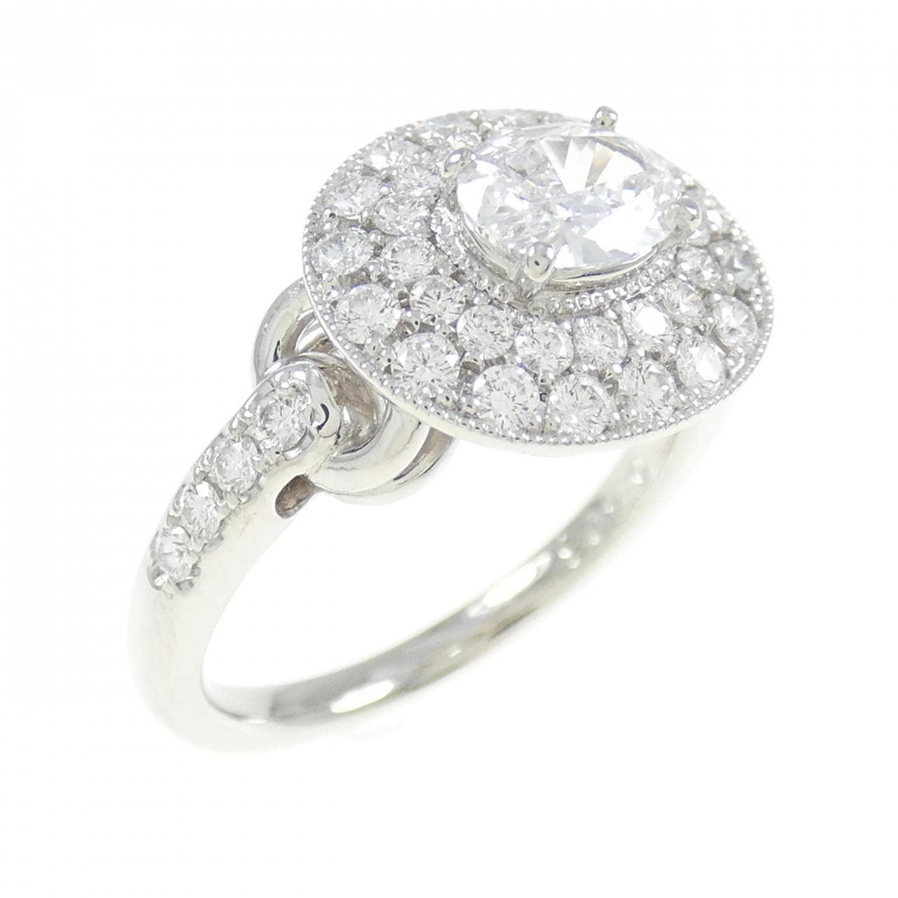 PT Diamond Ring 0.406CT E VS2 Oval Cut