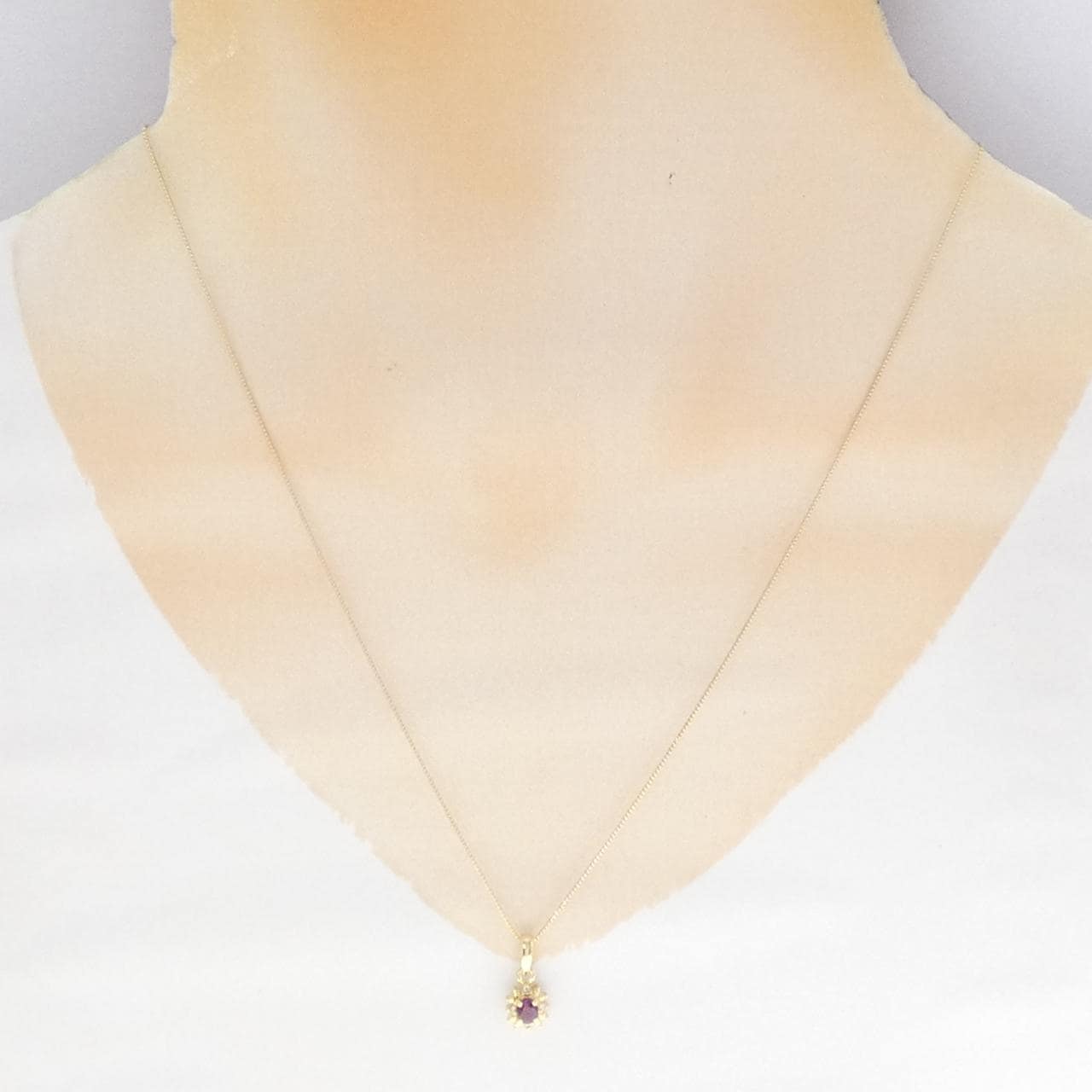 K18YG ルビー ネックレス