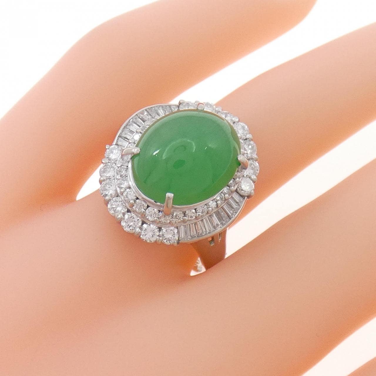 PT900 ヒスイ リング 6.925CT