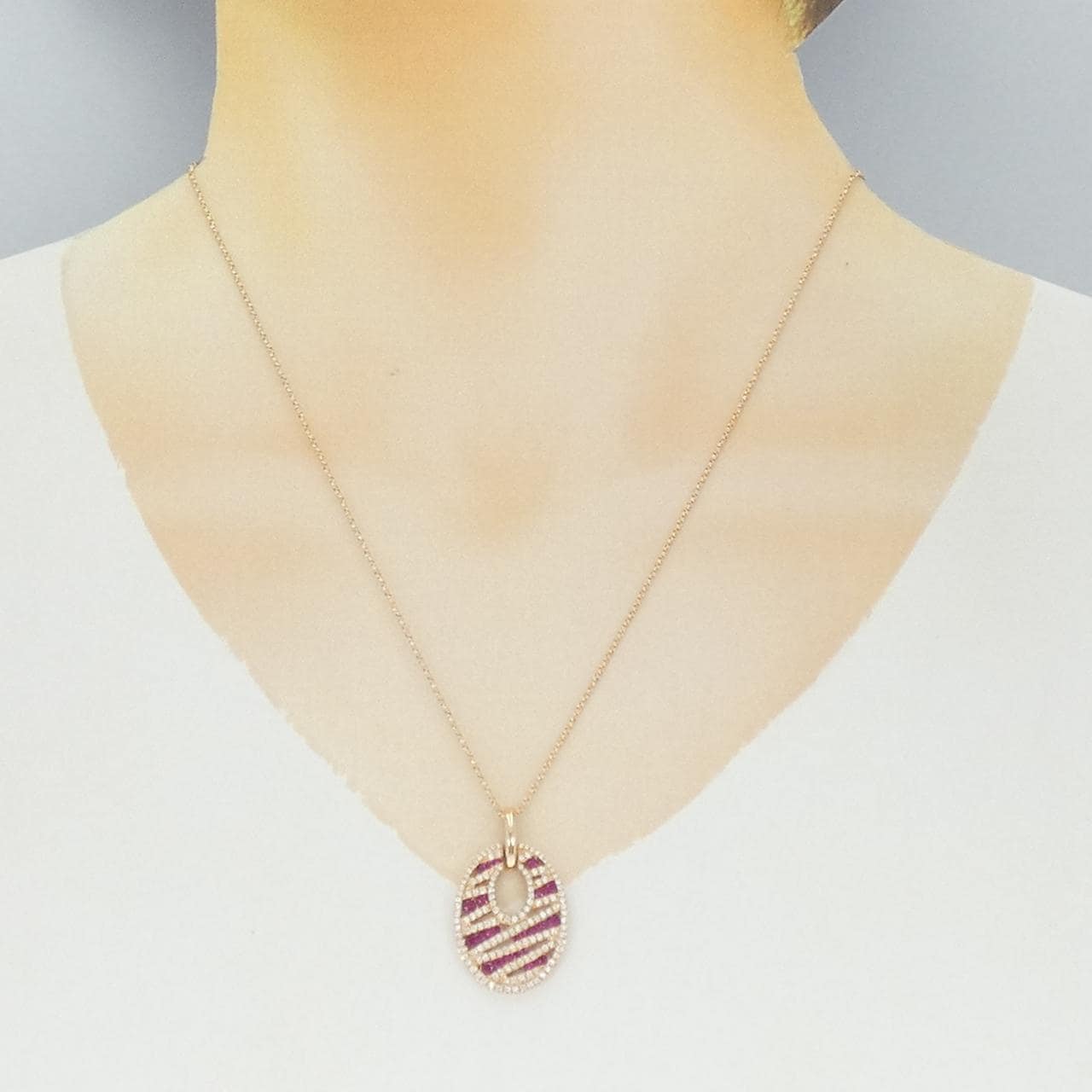 K18PG ルビー ネックレス 0.68CT