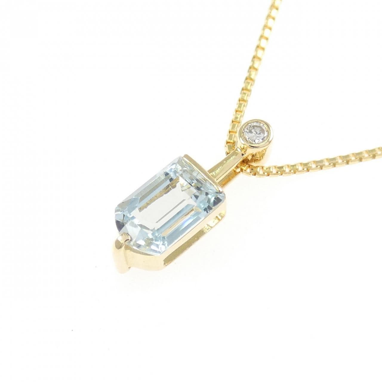K18YG アクアマリン ネックレス 0.41CT