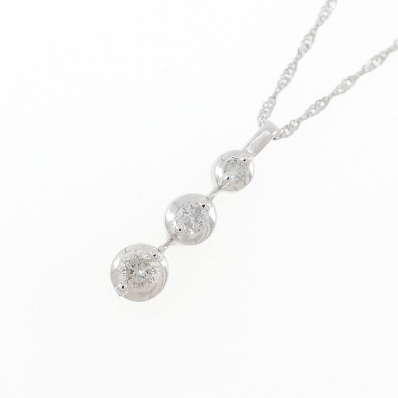 K18WG ダイヤモンド ネックレス 0.20CT
