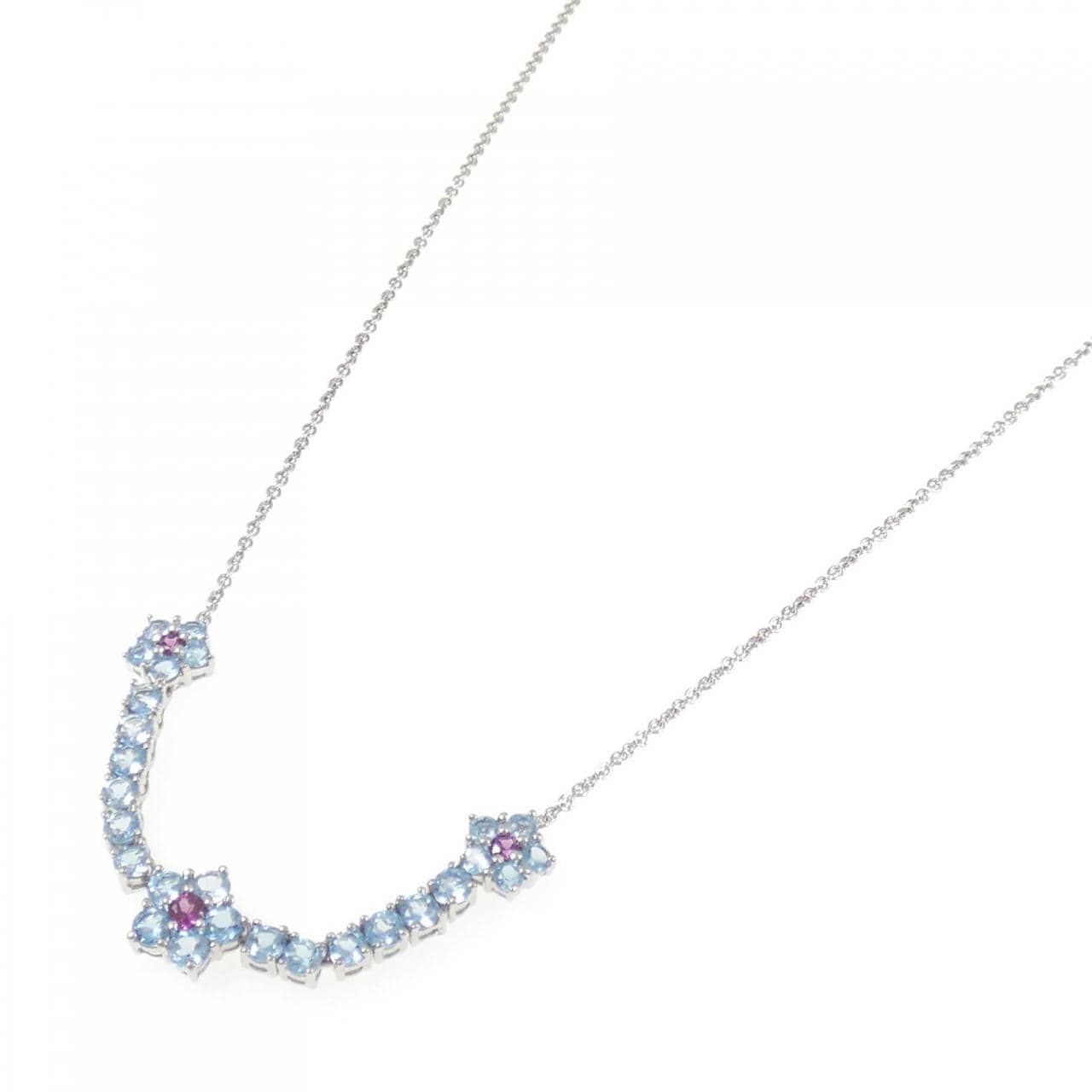 K18WG ガーネット ネックレス