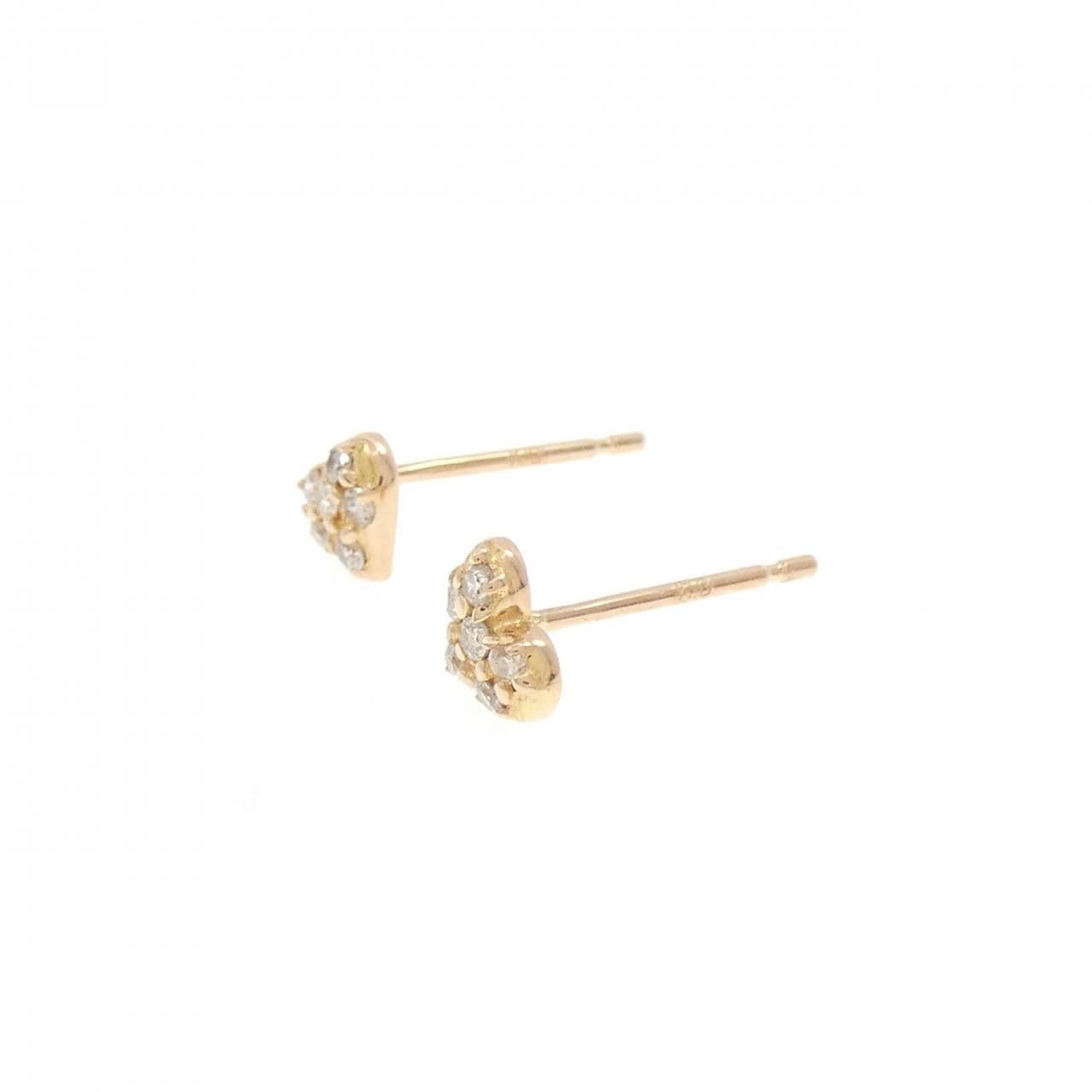 K18PG心形鑽石耳環0.10CT
