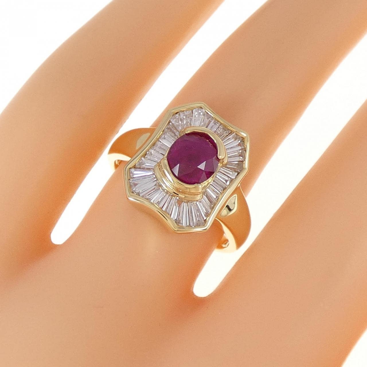 K18YG Ruby Ring 1.34CT Burmese