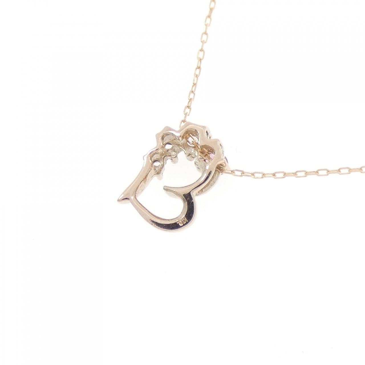 K10PG ハート トルマリン ネックレス