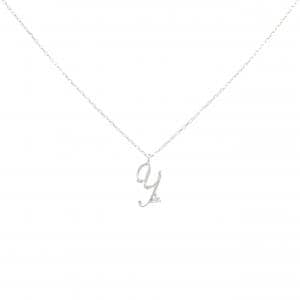 K18WG イニシャルY ダイヤモンド ネックレス 0.01CT