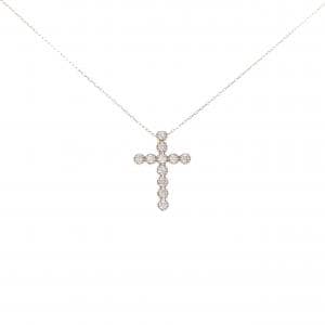 K18PG クロス ダイヤモンド ネックレス 0.20CT